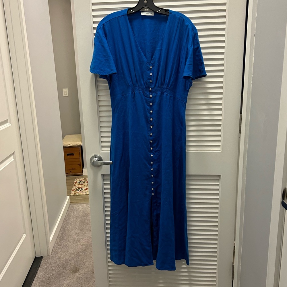 Mango flutter sleeve midi dress